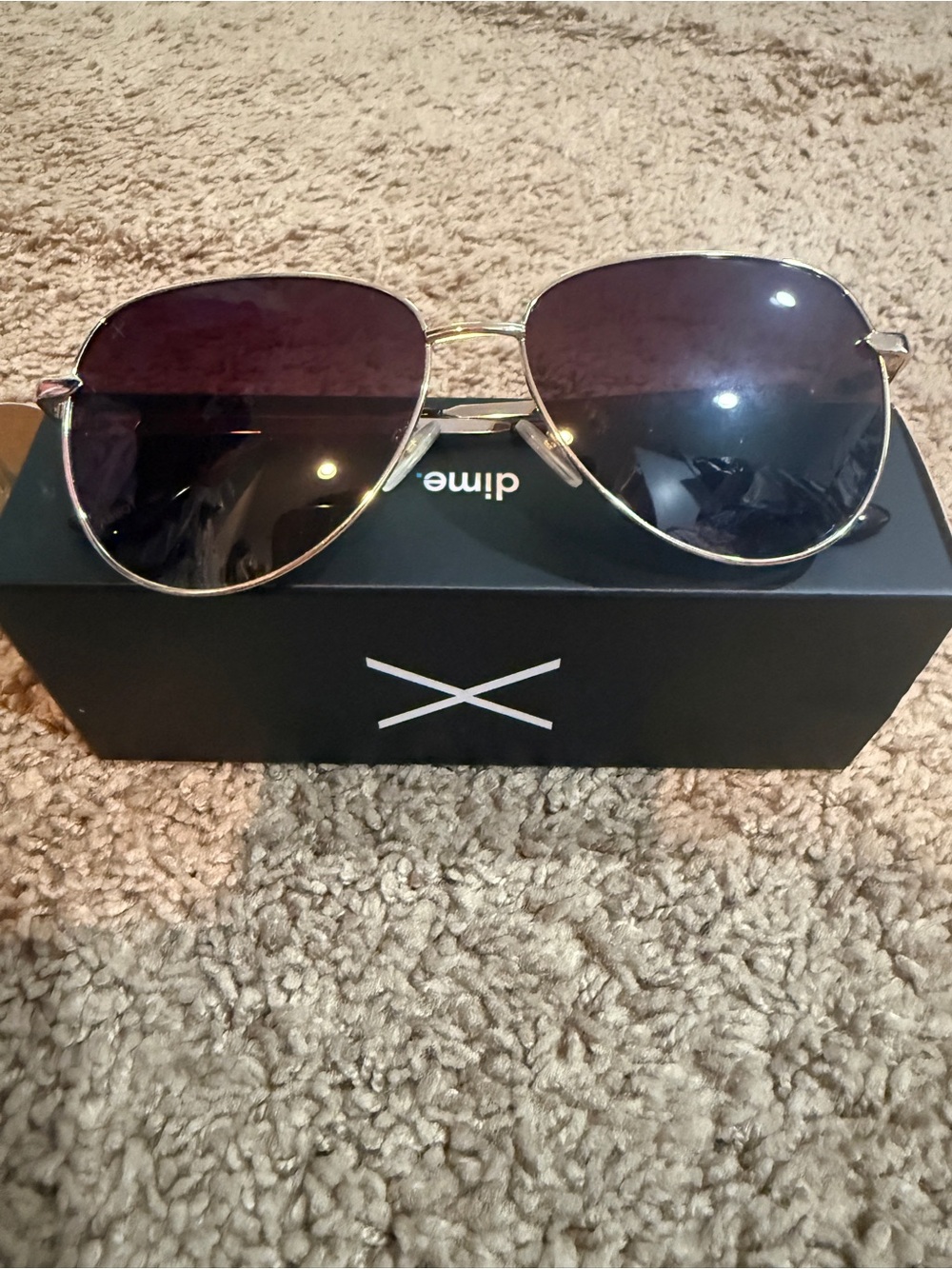 dime Aviator Sunglasses - Gold Frame with Dark Lenses